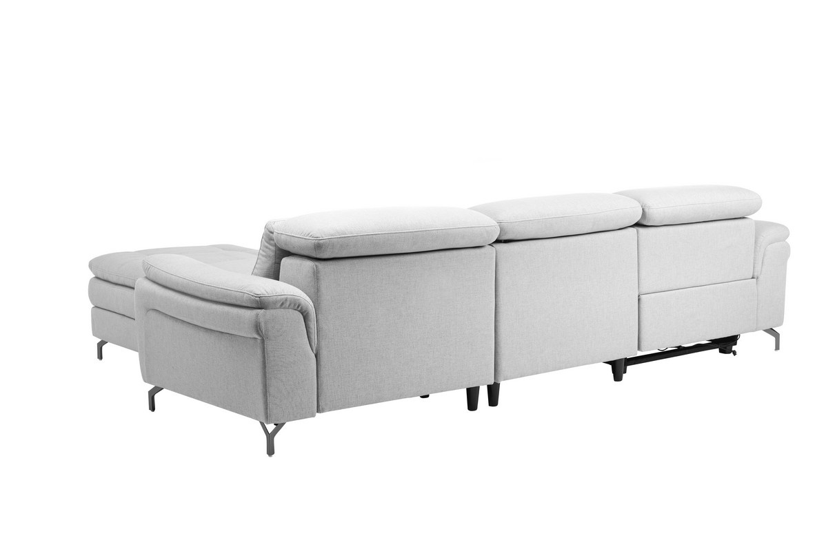 Софа Доменико (R) Дымчато-серый/Черный Vetro Mebel Domeniko-ash-grey-sofa-right Altek mebli