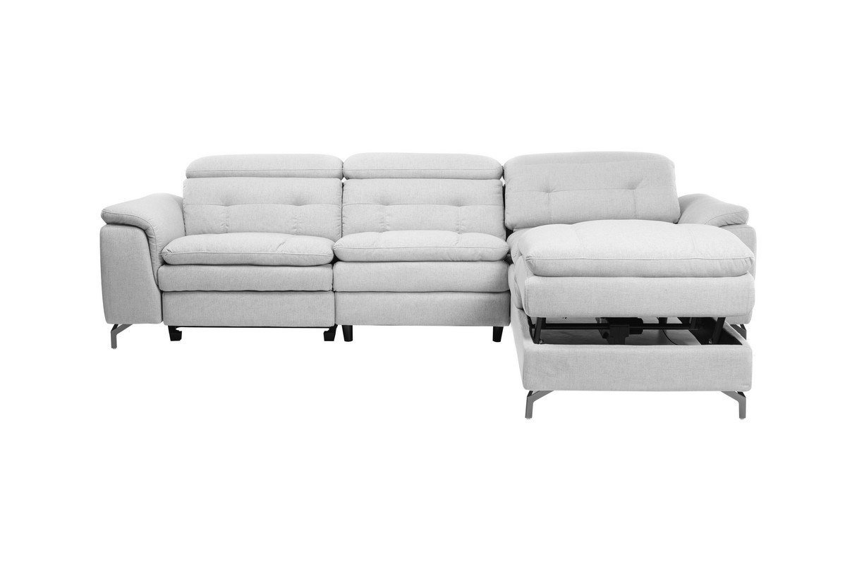 Софа Доменико (R) Дымчато-серый/Черный Vetro Mebel Domeniko-ash-grey-sofa-right Altek mebli