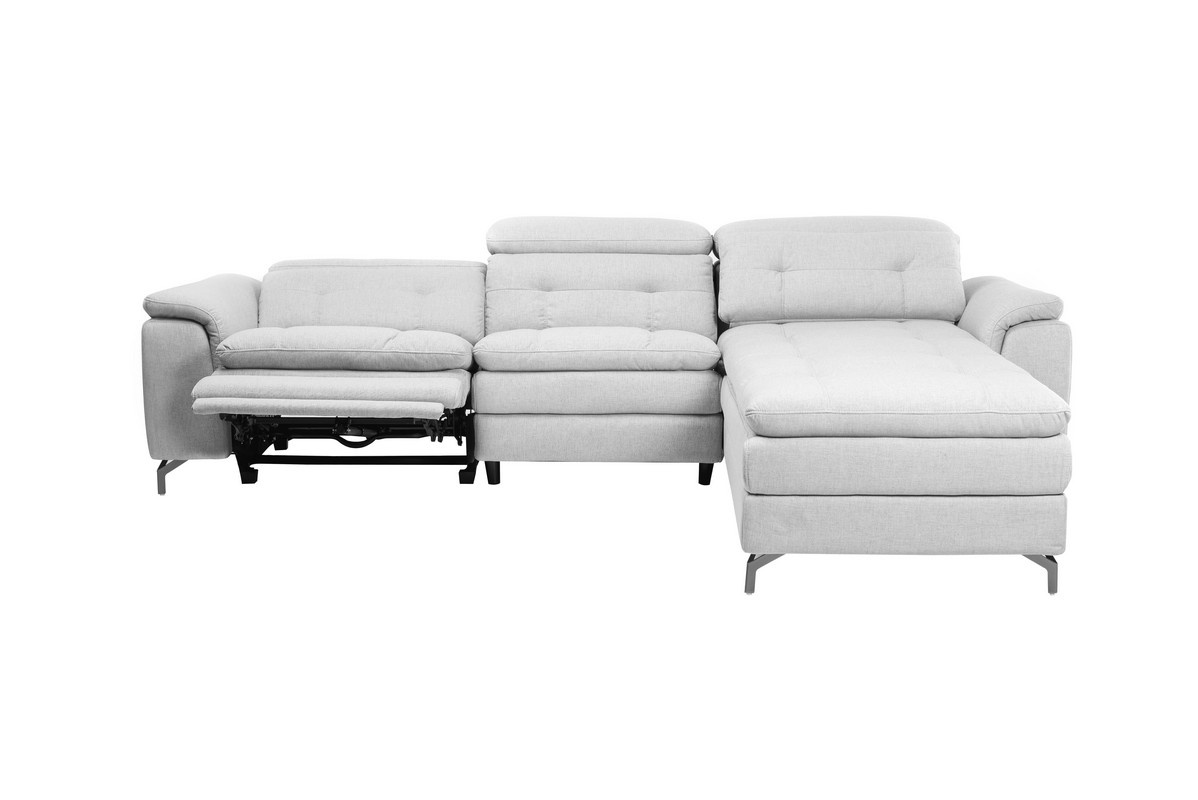 Софа Доменіко (R) Димчато-сірий/Чорний Vetro Mebel Domeniko-ash-grey-sofa-right Altek mebli