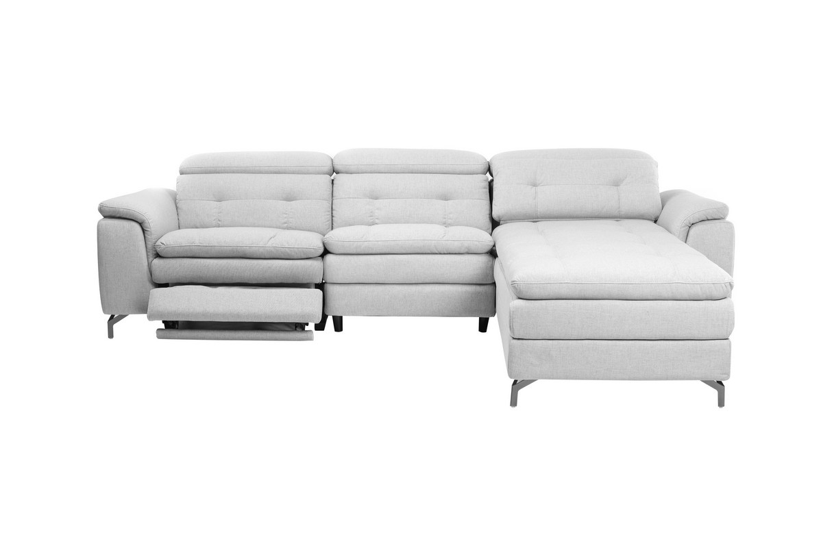 Софа Доменико (R) Дымчато-серый/Черный Vetro Mebel Domeniko-ash-grey-sofa-right Altek mebli