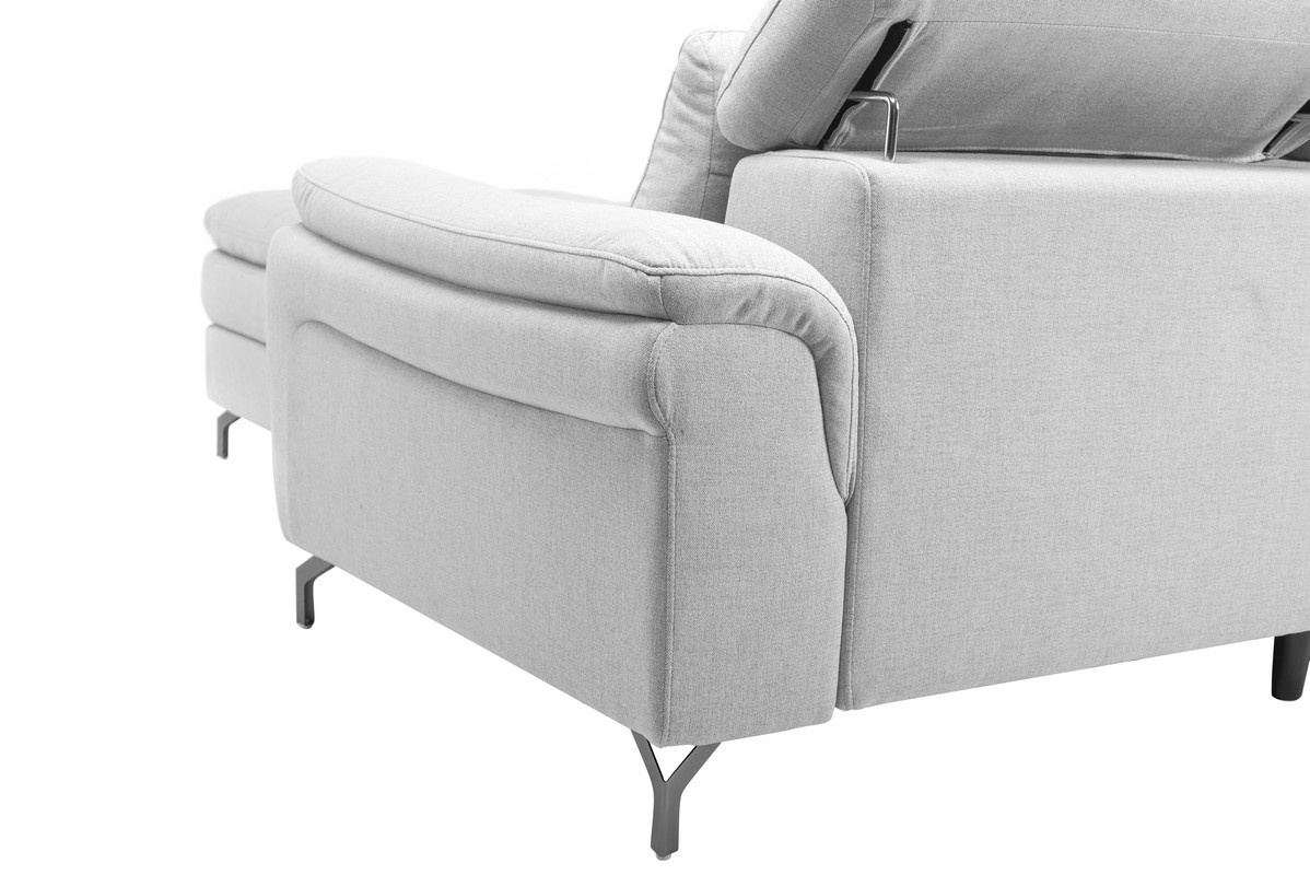 Софа Доменіко (R) Димчато-сірий/Чорний Vetro Mebel Domeniko-ash-grey-sofa-right Altek mebli