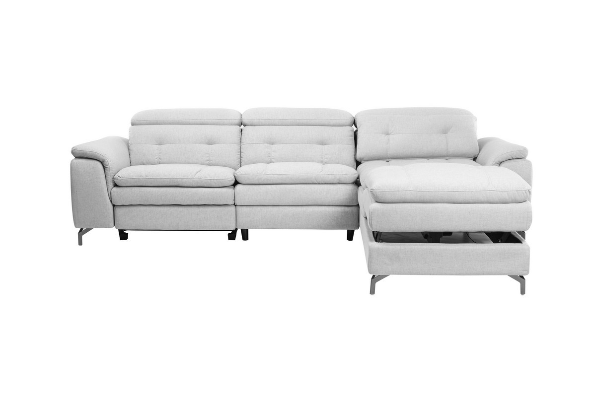 Софа Доменико (R) Дымчато-серый/Черный Vetro Mebel Domeniko-ash-grey-sofa-right Altek mebli