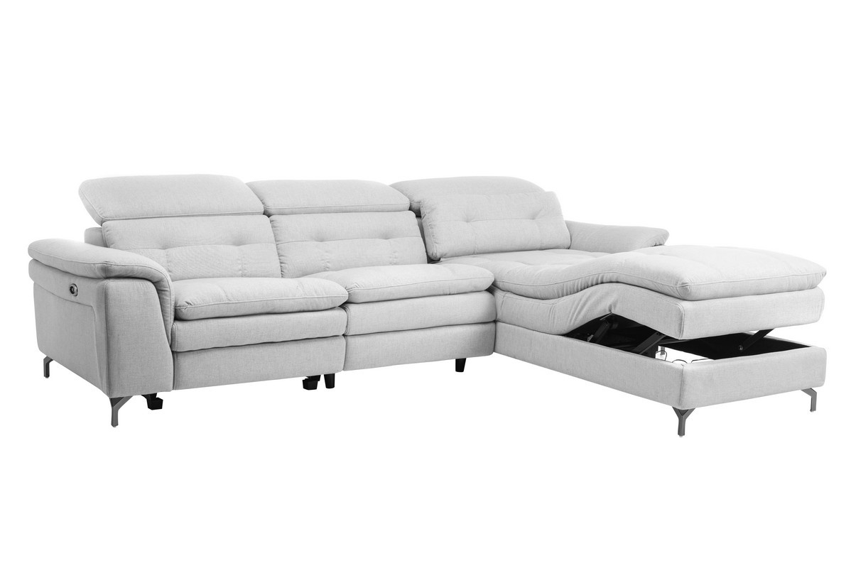 Софа Доменико (R) Дымчато-серый/Черный Vetro Mebel Domeniko-ash-grey-sofa-right Altek mebli