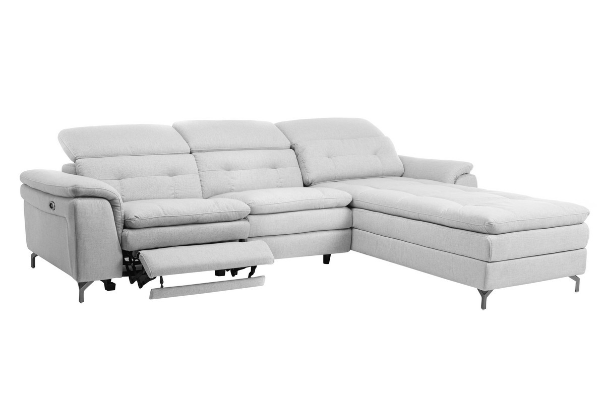 Софа Доменико (R) Дымчато-серый/Черный Vetro Mebel Domeniko-ash-grey-sofa-right Altek mebli