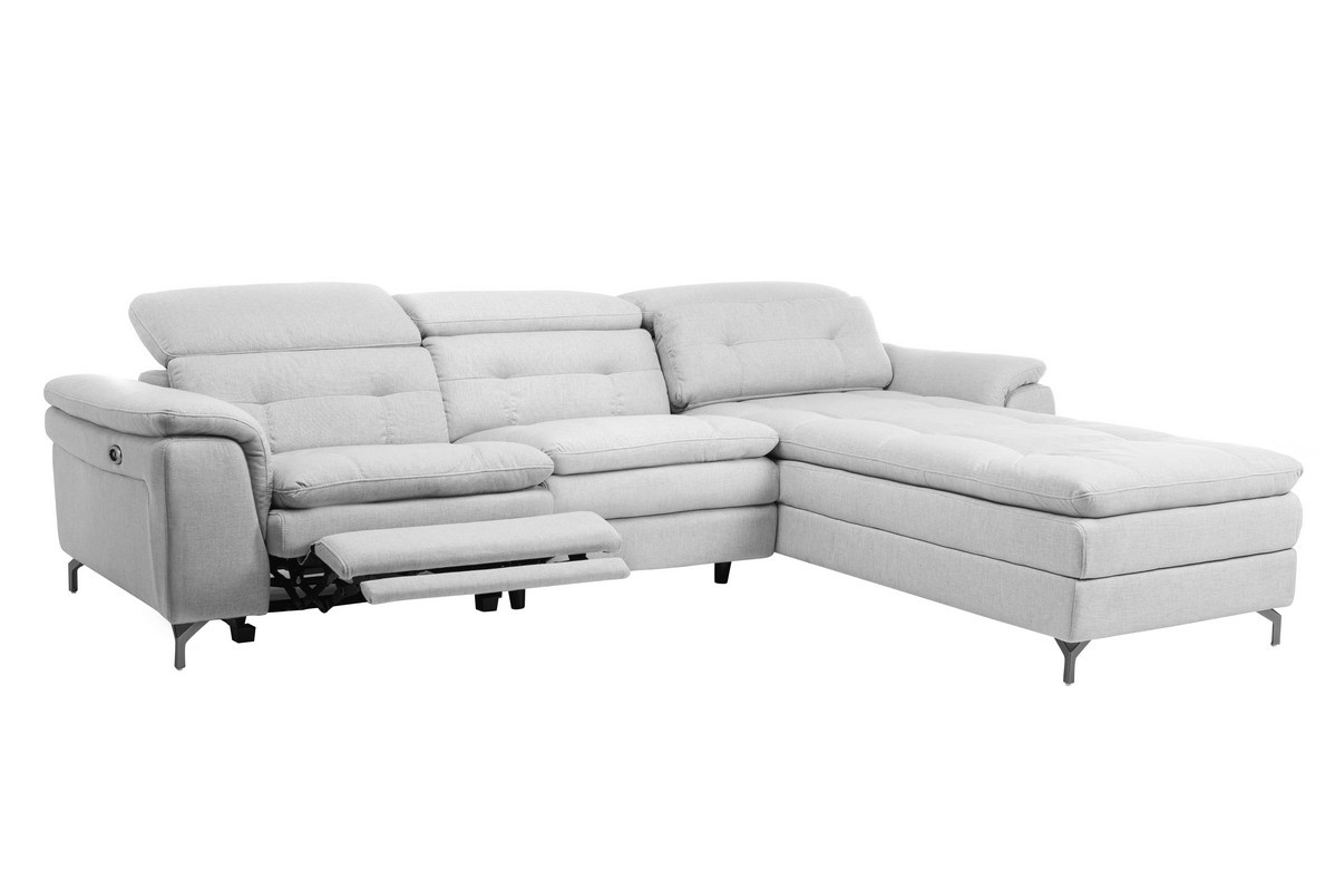 Софа Доменико (R) Дымчато-серый/Черный Vetro Mebel Domeniko-ash-grey-sofa-right Altek mebli