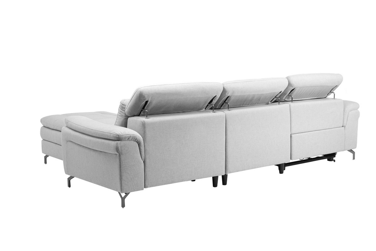 Софа Доменіко (R) Димчато-сірий/Чорний Vetro Mebel Domeniko-ash-grey-sofa-right Altek mebli