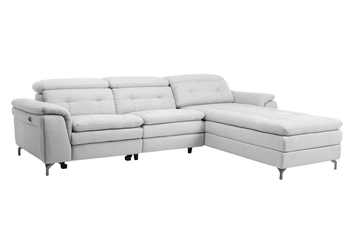 Софа Доменико (R) Дымчато-серый/Черный Vetro Mebel Domeniko-ash-grey-sofa-right Altek mebli