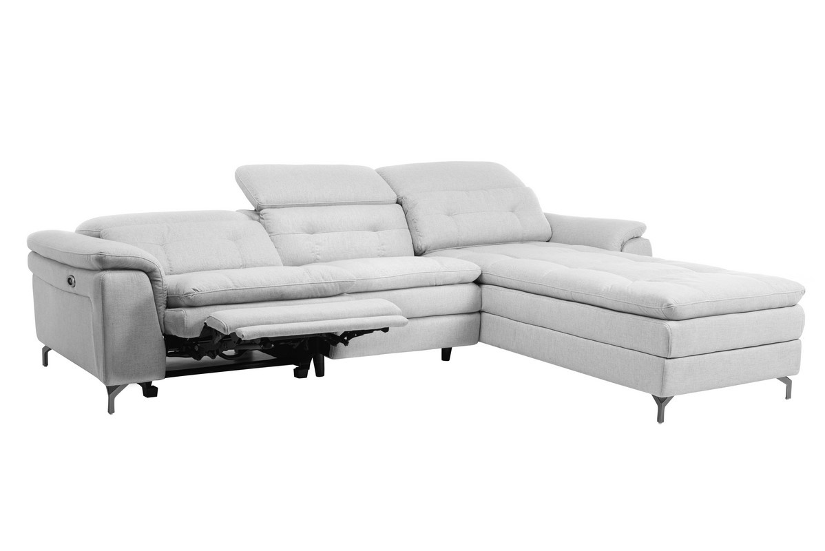 Софа Доменико (R) Дымчато-серый/Черный Vetro Mebel Domeniko-ash-grey-sofa-right Altek mebli