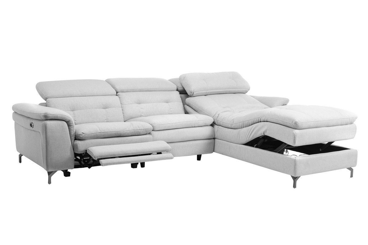 Софа Доменико (R) Дымчато-серый/Черный Vetro Mebel Domeniko-ash-grey-sofa-right Altek mebli