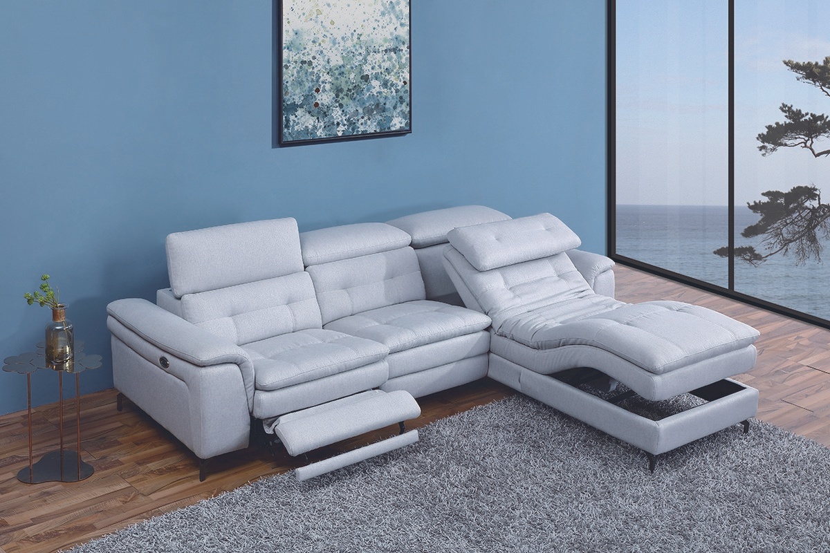 Софа Доменіко (R) Димчато-сірий/Чорний Vetro Mebel Domeniko-ash-grey-sofa-right Altek mebli