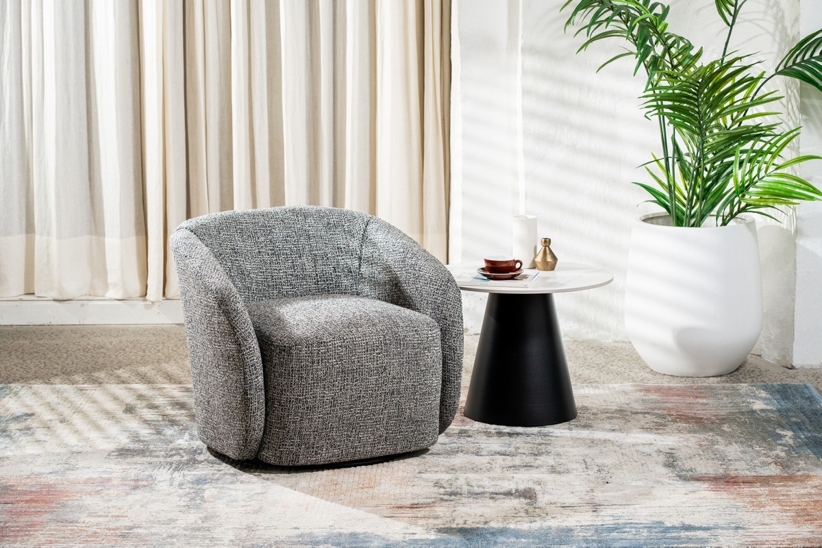 Кресло поворотное Тино Серый Vetro Mebel Armchair-swivel-tino-grey Altek mebli