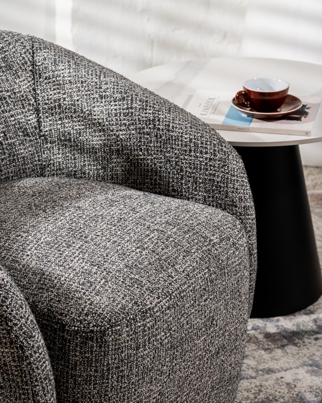 Крісло поворотне Тіно Сірий Vetro Mebel Armchair-swivel-tino-grey Altek mebli