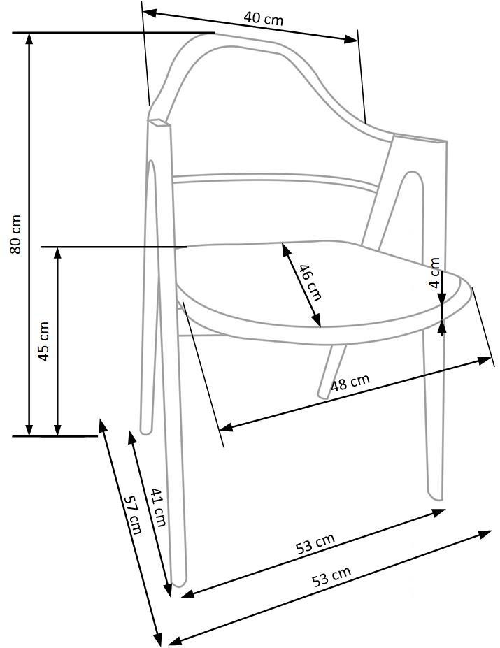 Кухонний стілець K344 Сірий/Натуральний K344-2 Altek mebli