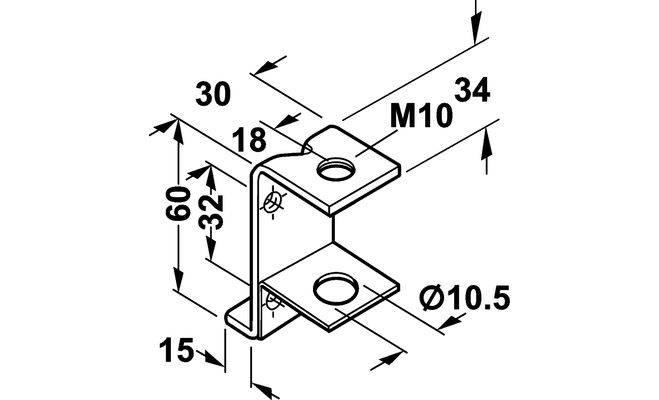 Дужка–держатель Häfele Z–образной формы M10 оцинкованная (637.30.980)