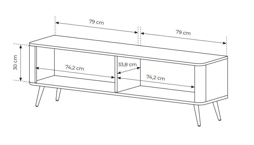 Тумба под ТВ Lante 2D/163 Бежевый (золотые ножки) PFH-091118 Altek mebli
