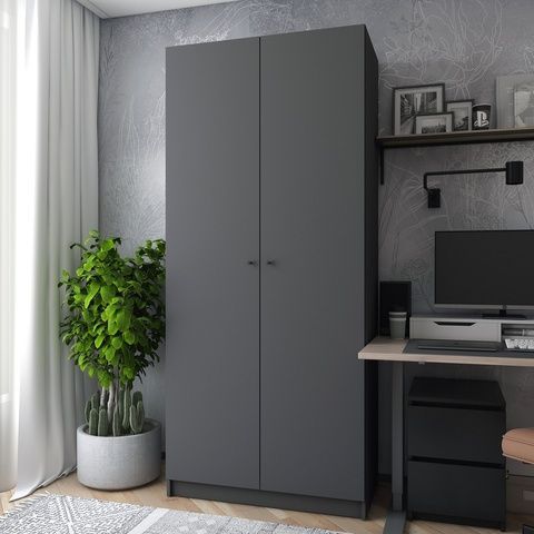 Шафа для одягу Promo Графіт Графіт 2 ДСП 90х48х204 (44900232) 44900232 Altek mebli