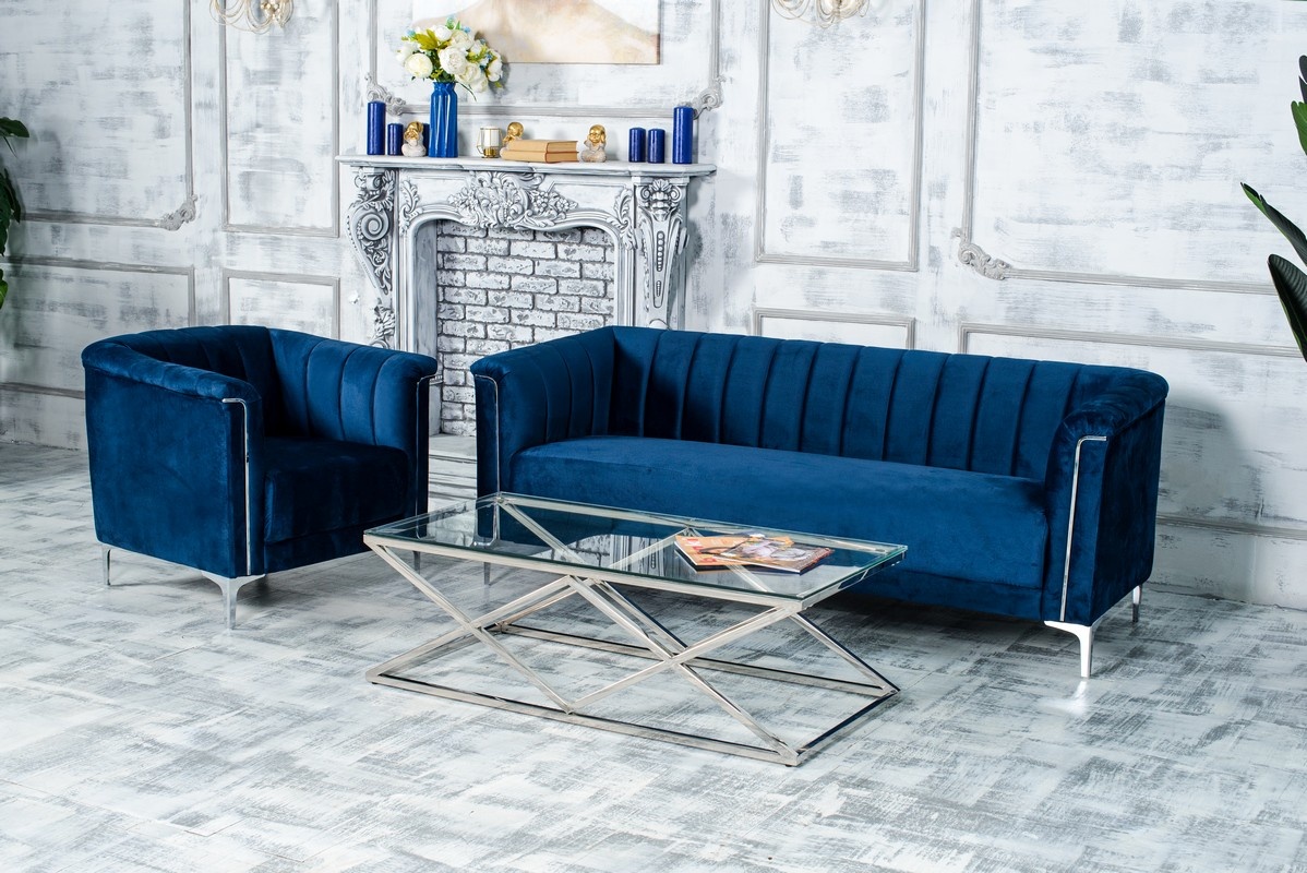 Крісло Джованні Індіго Vetro Mebel Giovanni-indigo-velvet-armchair Altek mebli