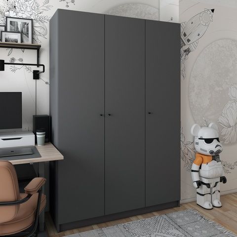 Шафа для одягу Promo Графіт Графіт 3 ДСП 135х48х204 (44900233) 44900233 Altek mebli