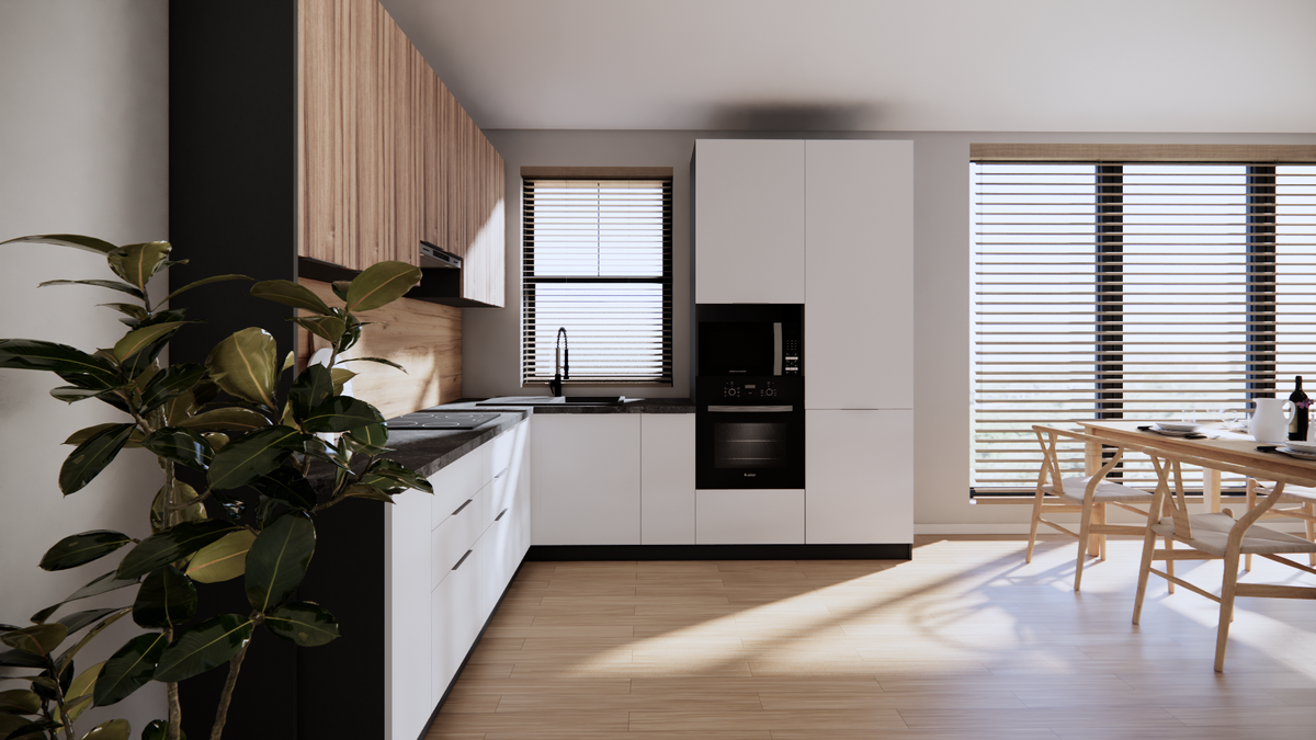 Готовая кухня Неман E-Line МДФ 4500 Орех/Белый MDF8N.45.2 Altek mebli