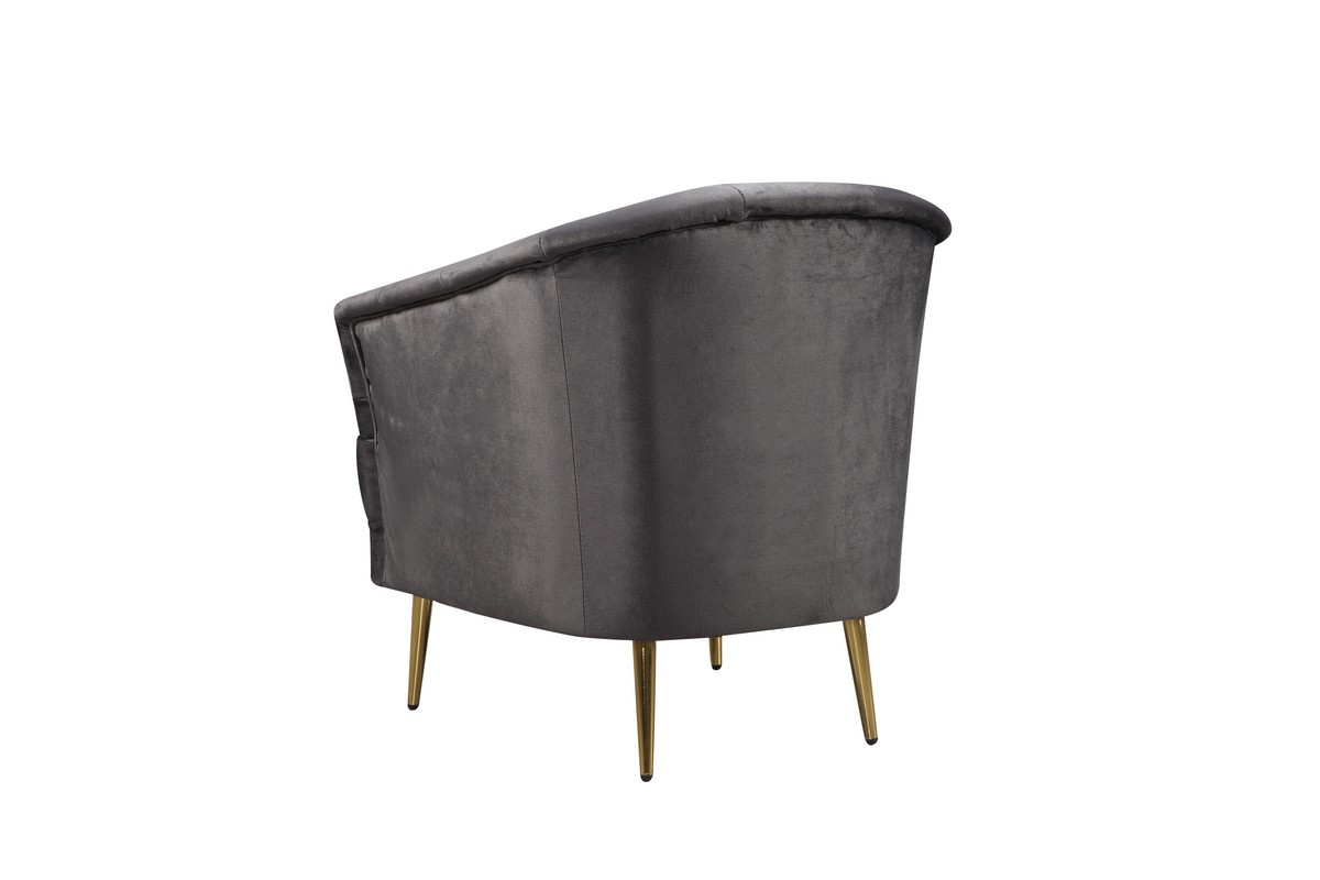 Кресло Лучия Серый/Золото Vetro Mebel Lucia-grey-velvet-armchair Altek mebli