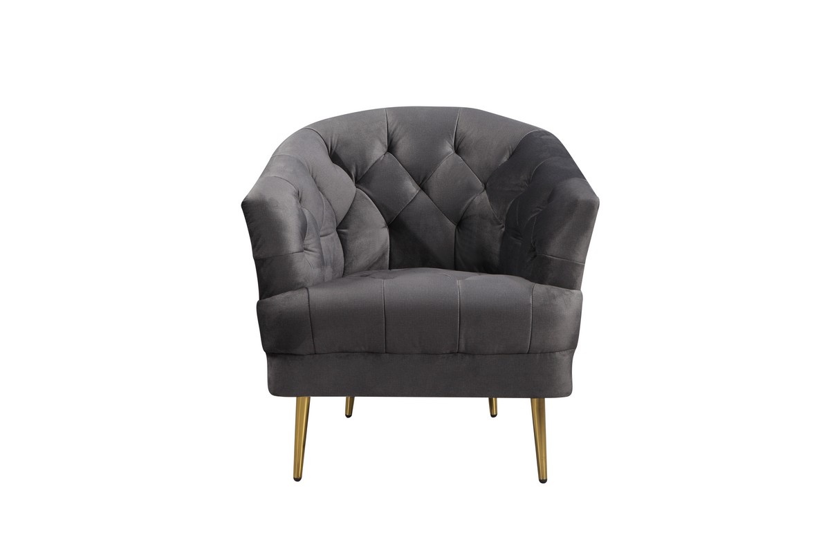 Кресло Лучия Серый/Золото Vetro Mebel Lucia-grey-velvet-armchair Altek mebli