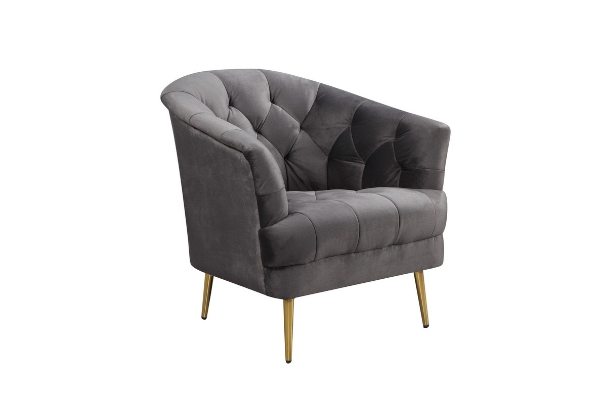 Кресло Лучия Серый/Золото Vetro Mebel Lucia-grey-velvet-armchair Altek mebli