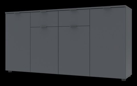 Комод Doros Рон 7 Графіт 4 фасади 2 шухляди 160х38х81 (44900236) 44900236 Altek mebli