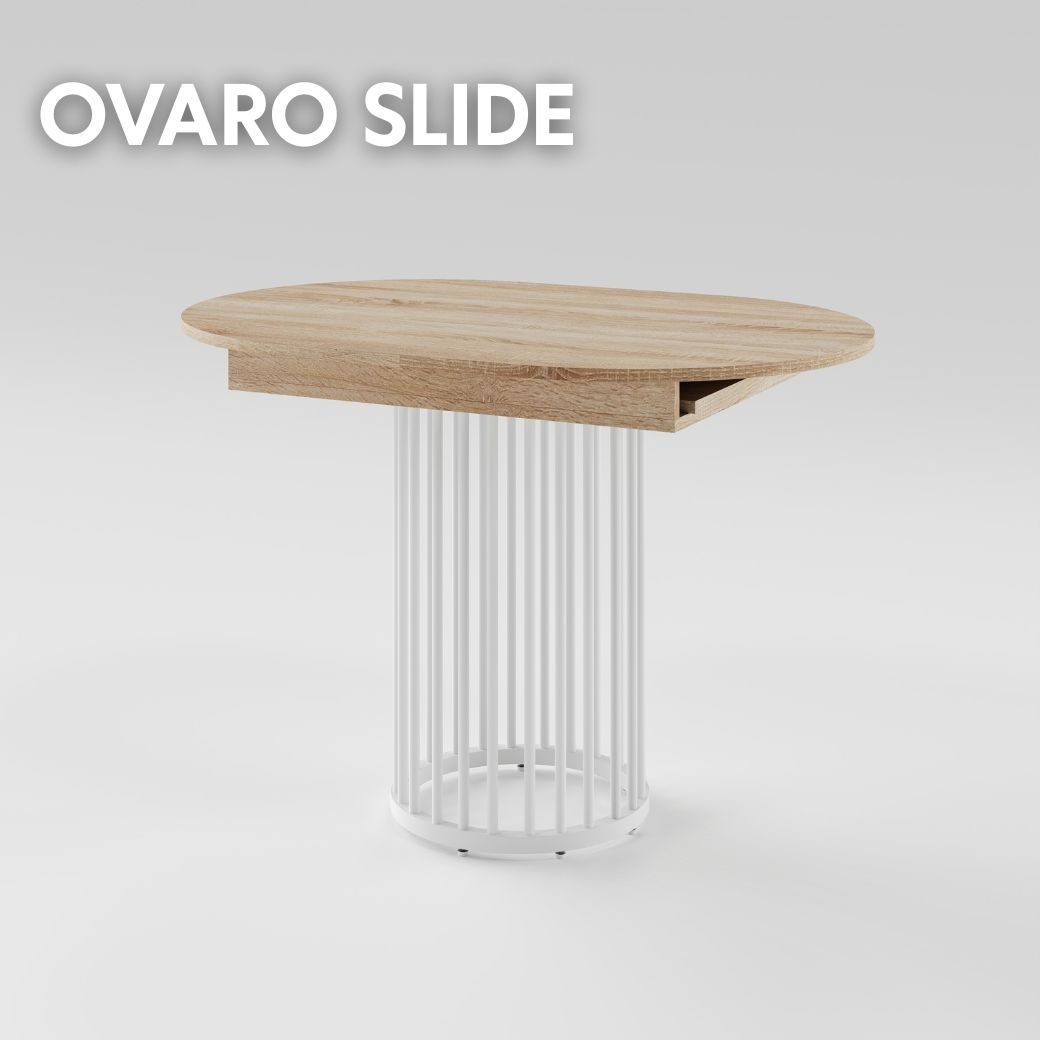 Розсувний стіл OVARO slide 1300 Дуб сонома/Чорний MRM480120 Altek mebli