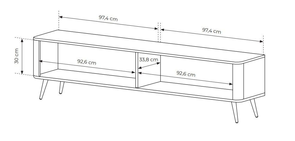 Тумба під ТВ Lante 2D/200 Бежевий (золоті ніжки) PFH-091120 Altek mebli