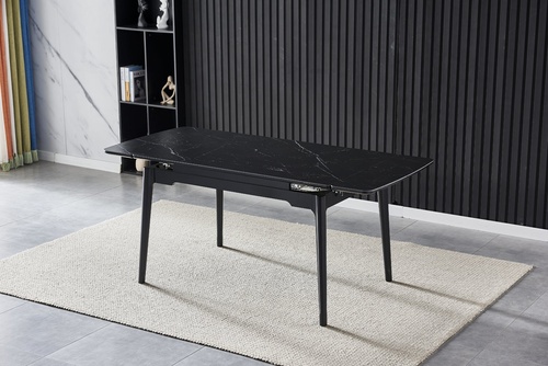Стол обеденный BONN CERAMIC 1300(1800)x800 Черный мат/Черный BONNBK Altek mebli