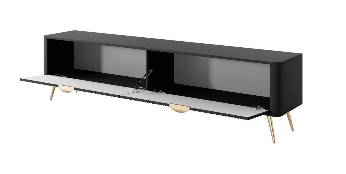Тумба под ТВ Lante 2D/200 Черный (золотые ножки) PFH-091193 Altek mebli