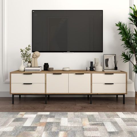Тумба TV у вітальню Нео ДСП Кашемір/Дуб аліканте TV-2-004 Altek mebli