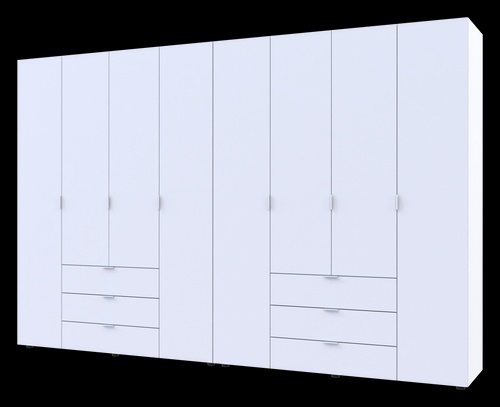 Розпашна Шафа для одягу Doros Гелар комплект Білий 4+4 ДСП 310х49,5х203,4 (42002121) 42002121 Altek mebli