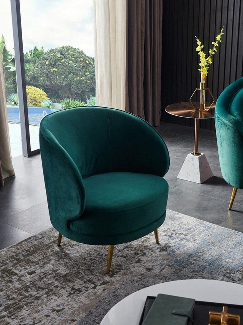 Крісло Сильвія Смарагд/Золото Vetro Mebel silviya-emerald-armchair Altek mebli