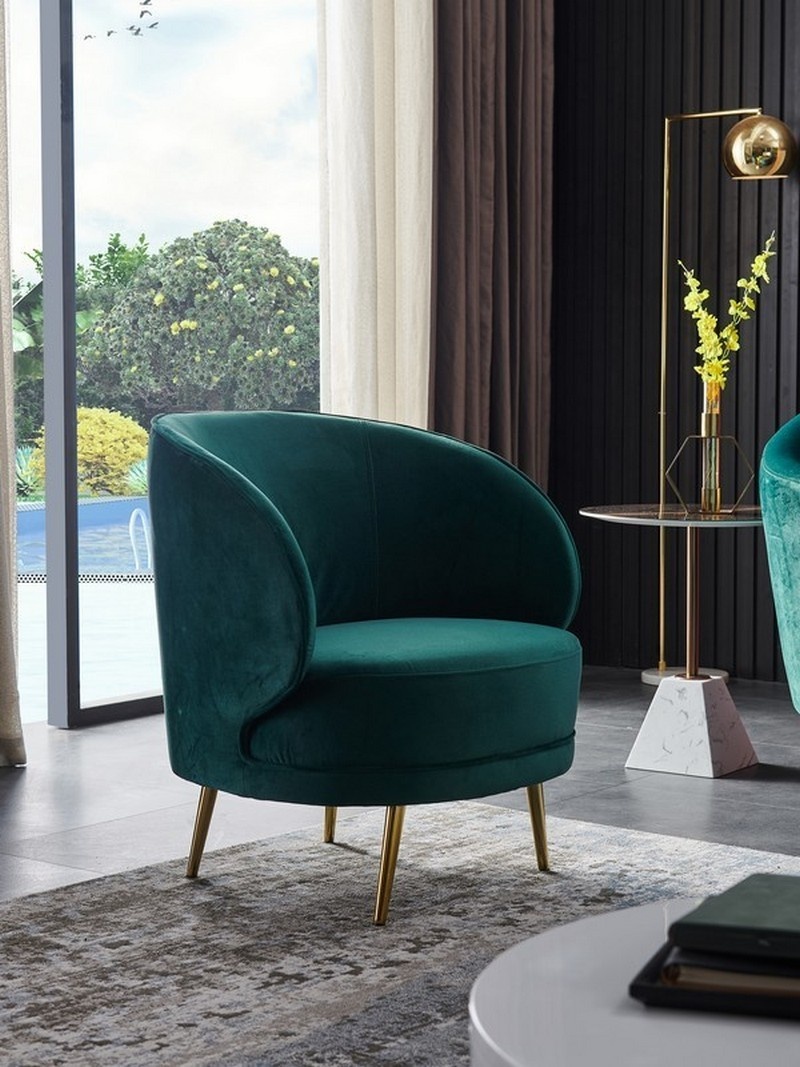 Кресло Сильвия Изумруд/Золото Vetro Mebel silviya-emerald-armchair Altek mebli