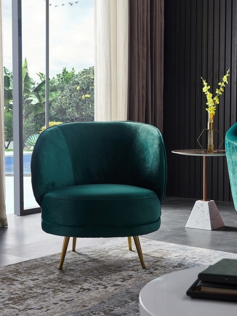 Кресло Сильвия Изумруд/Золото Vetro Mebel silviya-emerald-armchair Altek mebli