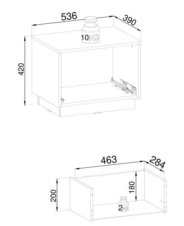 Тумба приліжкова Royal S54 1S Білий  PFH-091297 Altek mebli