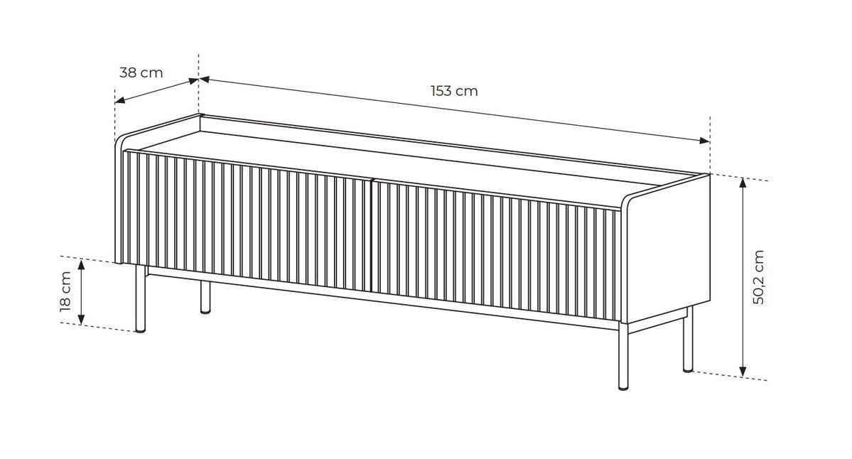 Тумба під ТВ Level 2D/153 Бежевий/Дуб сканді PFH-091158 Altek mebli