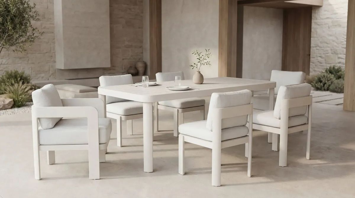 Садовий обідній стіл ODT-31 Кремовий ODT-31-Leche-cream Altek mebli