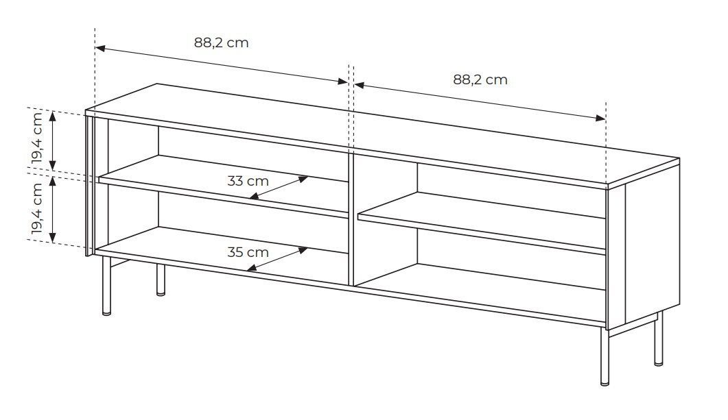 Тумба под ТВ Lumi 4D/181 Дуб дунин PFH-091388 Altek mebli