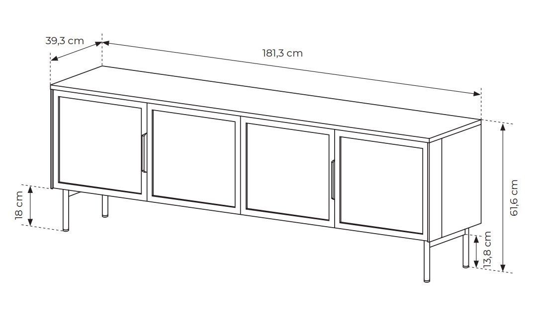 Тумба под ТВ Lumi 4D/181 Дуб дунин PFH-091388 Altek mebli