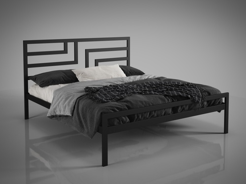 Металеве ліжко Кінгстон 190, 200х180 Чорний (глянець) TN-334103 Altek mebli