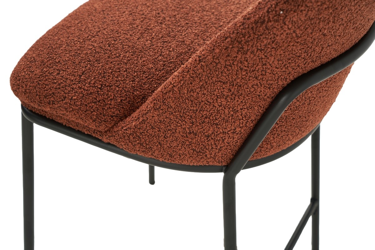 Стіл полубарний В-150 Теракотовий Vetro Mebel B-150-terracotta-boucle/black Altek mebli