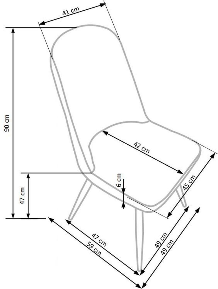 Стул K214 Серый/Дуб медовый K214 Altek mebli