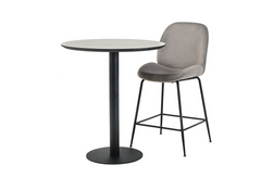 Стол барный ВТ-01 (бетон + Черный), Vetro Mebel, Керамика/МДФ, Металл, Бетон/Черный
