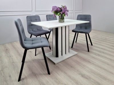 Стіл обідній STARLINE 1100x680 Дуб крафт білий/Чорний STARLINE_D/C Altek mebli
