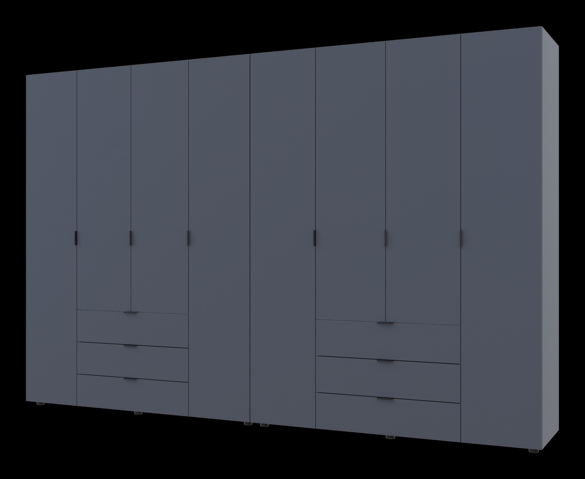 Распашной шкаф для одежды Doros Гелар комплект Графит 4+4 ДСП 310х49,5х203,4 (42002130) 42002130 Altek mebli