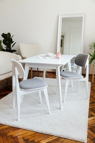 Кухонний стіл із натурального дерева MILANO 120+37.5х80 White P10505 Altek mebli
