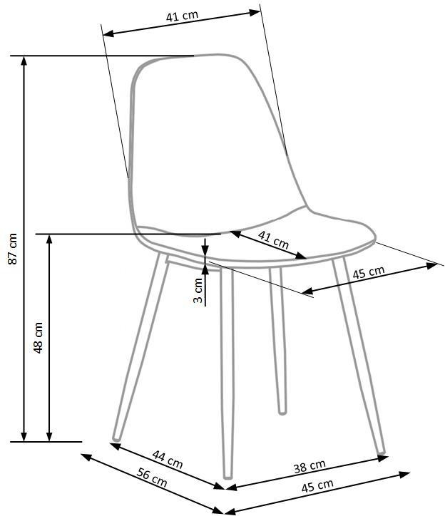 Кухонний стілець K417 Гірчичний/Чорний K417 Altek mebli
