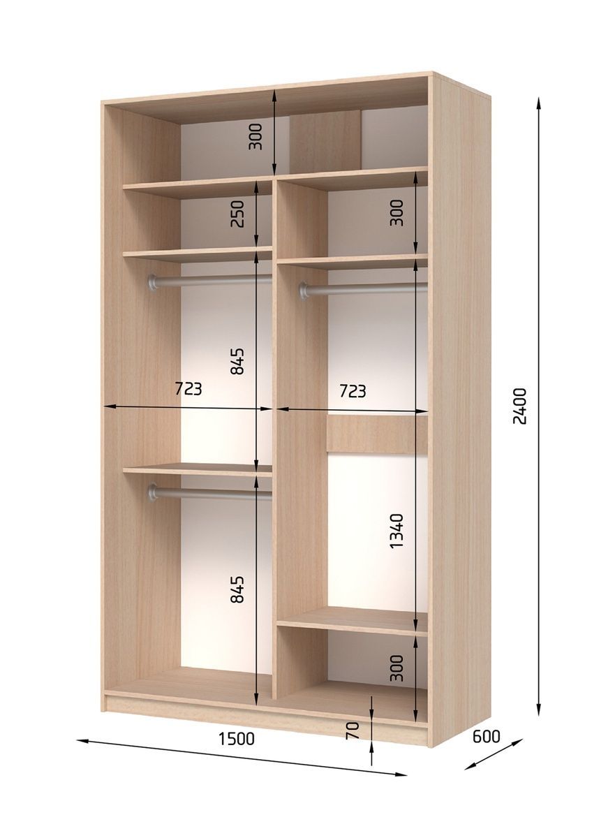 Шафа-купе E-Line ШК 2.3 Дуб сонома трюфель 600x1500x2400 232460151 Altek mebli